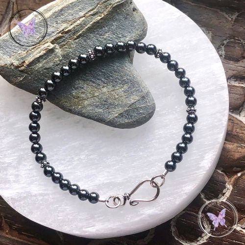 Hematite Bracelet With Hook Clasp